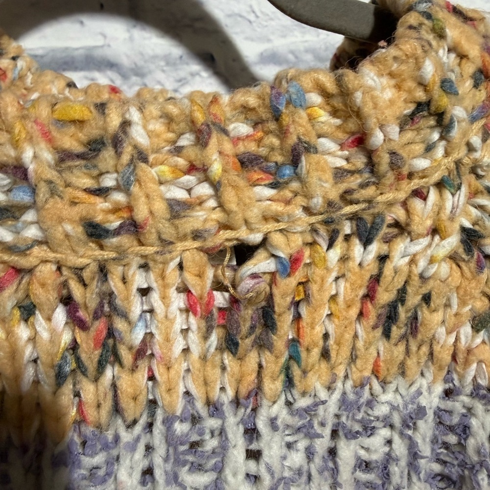 By Anthropologie Chunky Knit Sweater with Multicolor Accents, Size Small - Picture 7 of 15
